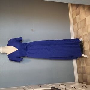 Lulu's much obliged Cobalt blue wrap maxi dress